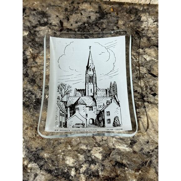 Vtg Dish Ashtray St. John’s Church Cupar Souvenir Ashtray Jewelry‎ Tray - Picture 2 of 3